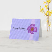 Carte Anniversaire floral pourpre (Fleur jaune)