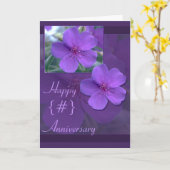 Carte Anniversaire floral pourpre d'élégance (Fleur jaune)