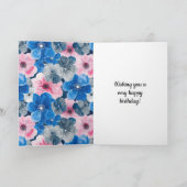 Carte Anniversaire floral rose chic (Intérieur)