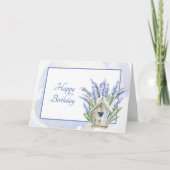 Carte Anniversaire Floral Rustique Blue Lavender (Devant)
