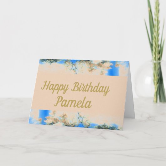 CARTE ANNIVERSAIRE FLORALE BLEUE (Devant)