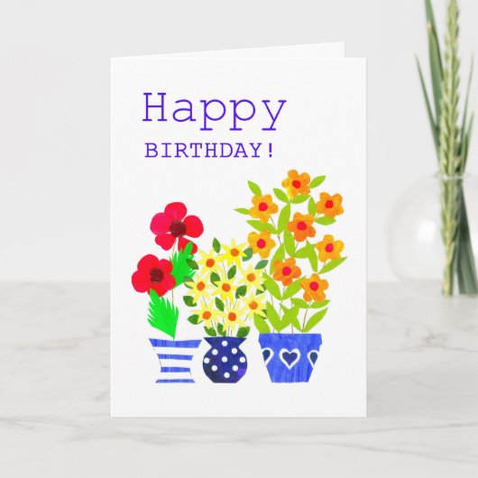 Carte Anniversaire - Flower Power (Devant)