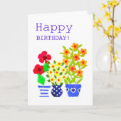 Carte Anniversaire - Flower Power (Fleur jaune)