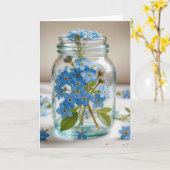 Carte Anniversaire Forget-Me-Not Flowers En Jar (Fleur jaune)