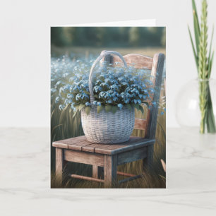 Carte Anniversaire Forget-Me Pas Panier Fleur