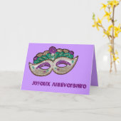 Carte Anniversaire français (Fleur jaune)