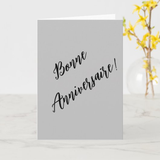 Carte Anniversaire français (Fleur jaune)