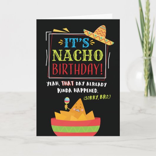 Carte Anniversaire, Frère, C'est NACHO Voiture d'anniver (Devant)