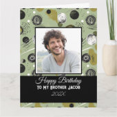 Carte Anniversaire Frère Moderne Vert Boho Abstrait (Devant)