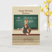 Carte Anniversaire, frère, oiseau de bébé drôle, (Fleur jaune)