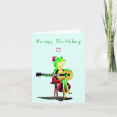 Carte Anniversaire Frog Jouer Guitare Drôle (Devant)