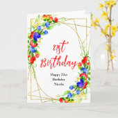 Carte Anniversaire Fruits Rouges Été (Fleur jaune)