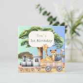 Carte Anniversaire Fun Blue Safari (Debout devant)