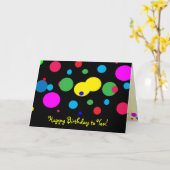 Carte Anniversaire gai de cercles de couleur (Fleur jaune)