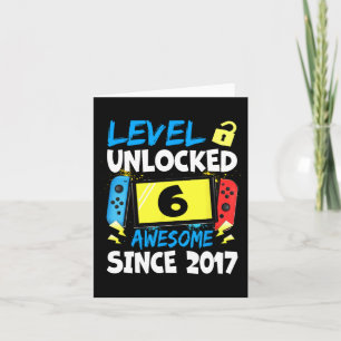 Carte Anniversaire Garçon Niveau 6 Déverrouillé Awesome