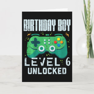 Carte Anniversaire Garçon Niveau 6 Déverrouillé Gamer Co