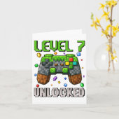 Carte Anniversaire Garçon Niveau 7 Déverrouillé 7e Anniv (Fleur jaune)