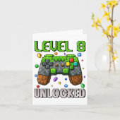 Carte Anniversaire Garçon Niveau 8 Déverrouillé 8e Anniv (Fleur jaune)
