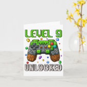 Carte Anniversaire Garçon Niveau 9 Déverrouillé 9e Anniv (Fleur jaune)