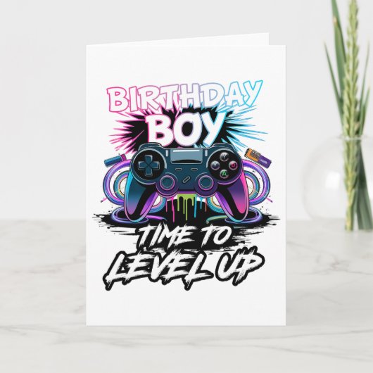 Carte Anniversaire Garçon Temps Pour Augmenter Le Jeu Vi (Devant)