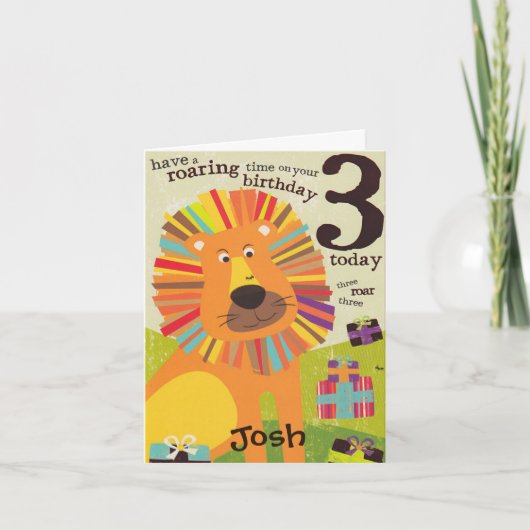 Carte Anniversaire - Garçons Troisième Anniversair (Devant)