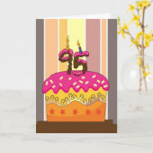 Carte anniversaire - gâteau avec les bougies 95 - (Fleur jaune)