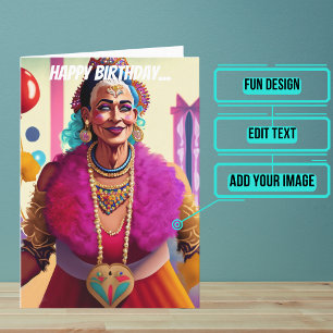 Carte Anniversaire Gay de la vieille reine des coeurs