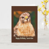 Carte Anniversaire, gendre, Buse à épaulettes (Fleur jaune)