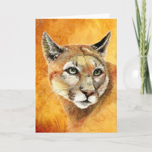 Carte Anniversaire gendre Cougar Mountain Lion Animal (Devant)