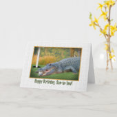 Carte Anniversaire, gendre, Golf, Alligator (Fleur jaune)