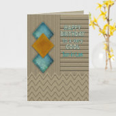Carte Anniversaire, gendre, Motif moderne de texture (Fleur jaune)