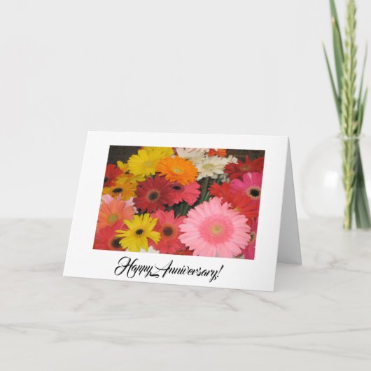 Carte anniversaire Gerbera (Devant)