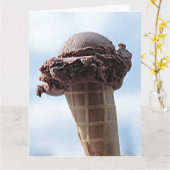 CARTE ANNIVERSAIRE GLACE CONE GROG GREETING CARD (Fleur jaune)