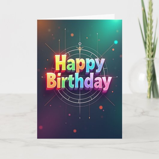 Carte anniversaire Glow Rainbow (Devant)