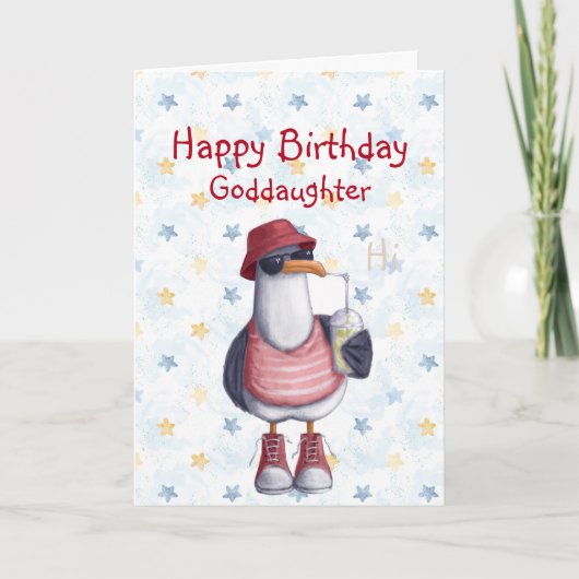 Carte Anniversaire Godgirl Amusement Cool Seagull Bird C (Devant)