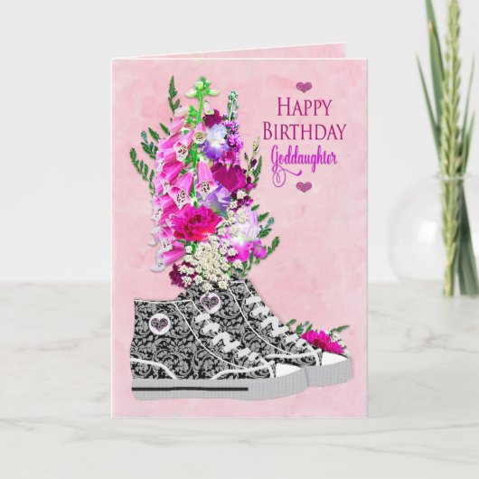 Carte Anniversaire, Godgirl, Fancy Basket noir/blanc (Devant)