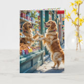Carte Anniversaire Golden Retriever (Fleur jaune)