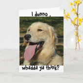 Carte Anniversaire~ Golden Retriever (Fleur jaune)