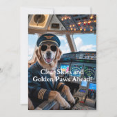Carte Anniversaire Golden Retriever Chien Pilote drôle (Devant)