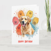 Carte Anniversaire Golden Retriever dans une conception (Devant)