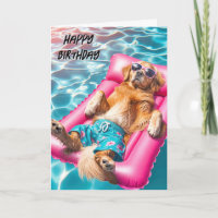 Anniversaire Golden Retriever Flottant Dans La Pis
