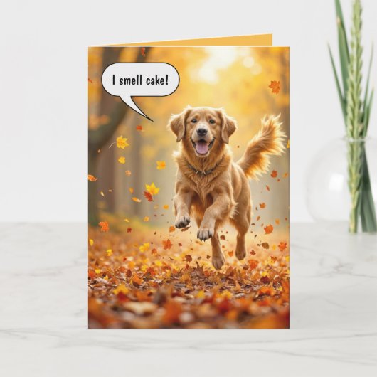 Carte Anniversaire Golden Retriever Humour (Devant)