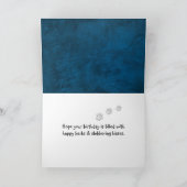 Carte Anniversaire Golden Retriever sur Blue Leather (Intérieur)