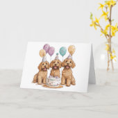 Carte Anniversaire Goldendoodle Chiens Anniversaire Gâte (Fleur jaune)