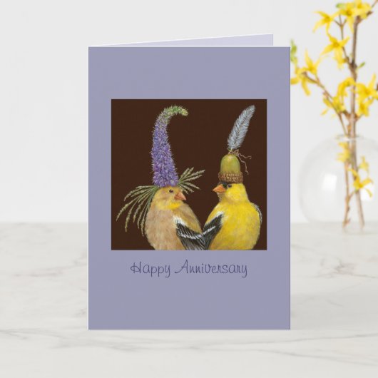 carte anniversaire goldfinch (Fleur jaune)