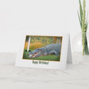 Carte Anniversaire, Golf, Alligator Card