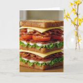 Carte Anniversaire Gourmet B.L.T. Sandwich (Fleur jaune)