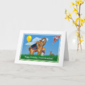 Carte Anniversaire, Grand-fils, Eléphant, Giraffe (Fleur jaune)