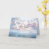 Carte Anniversaire Grand-Fils Pilote Avion Volant Au-Des (Fleur jaune)