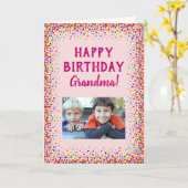 Carte Anniversaire Grand-mère Amusant photo colorée (Fleur jaune)